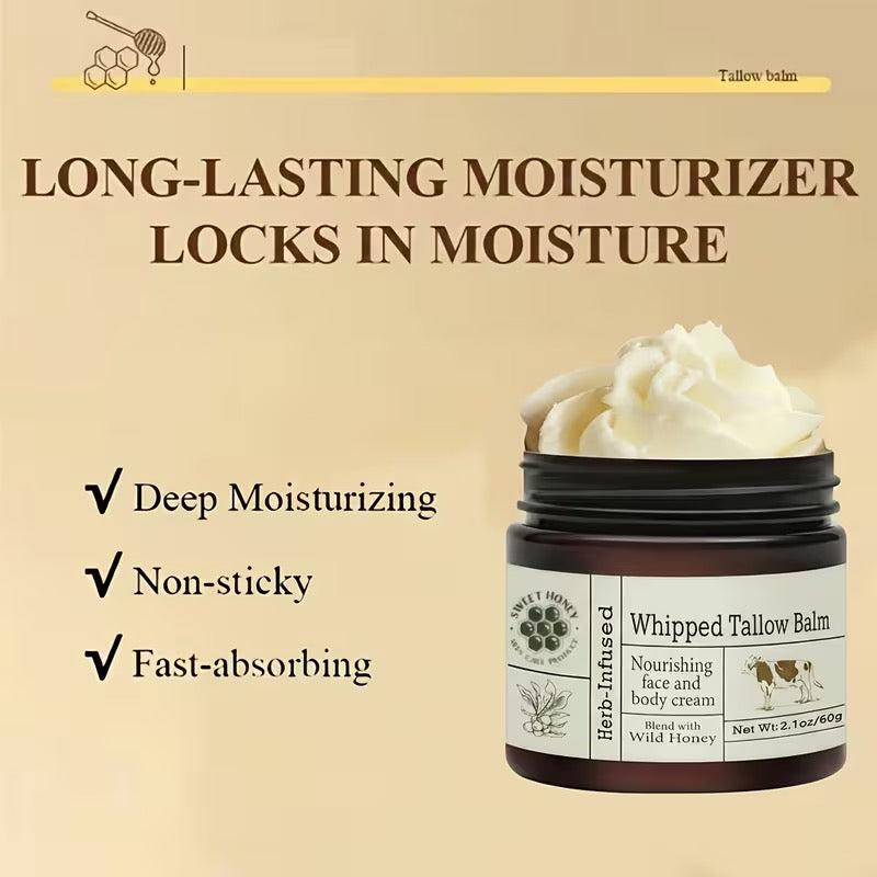 Grass-Fed Whipped Tallow & Honey Balm