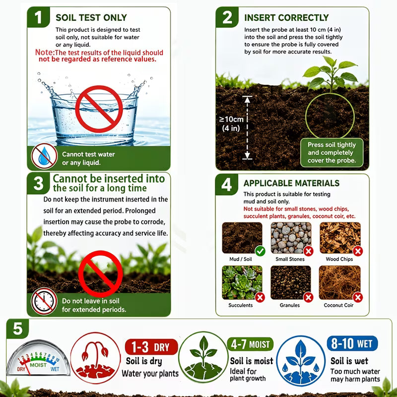 SoilSense 3-in-1 Plant Moisture & pH Meter