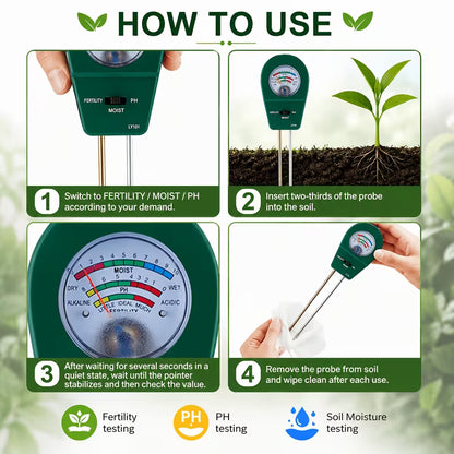 SoilSense 3-in-1 Plant Moisture & pH Meter